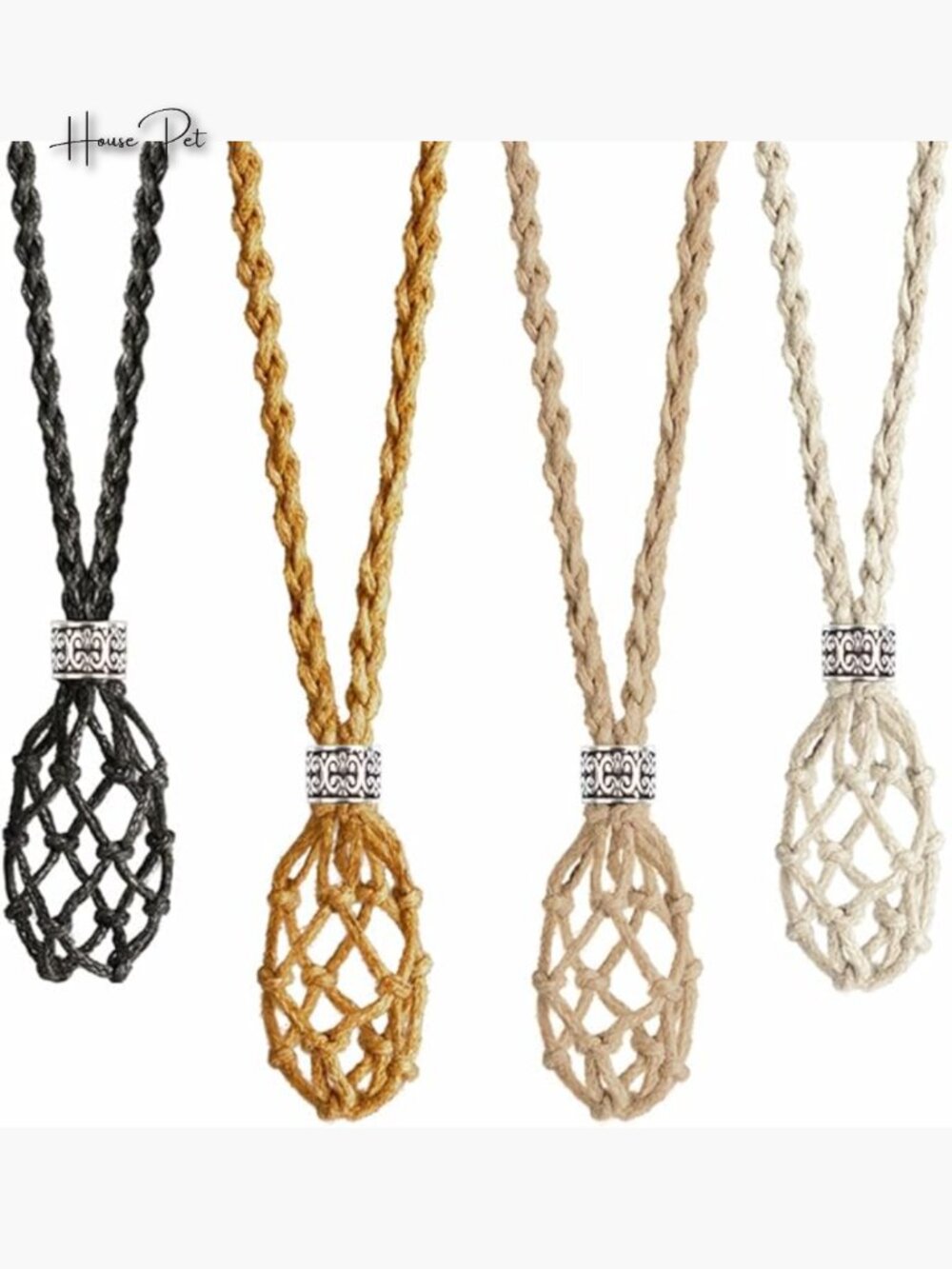Hand-Woven Nylon Necklace Cord with Adjustable Length, 4 PCS